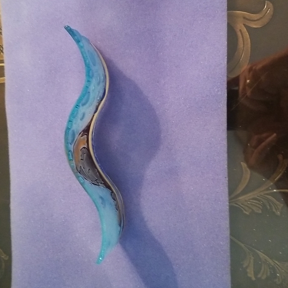 Fused Glass Art Wave Handmade by Alaska Artist - Picture 3 of 4